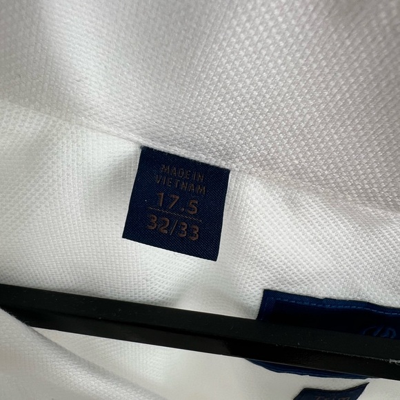David Donahue Trim Fit Non Iron Superfine Twill White Dress Shirt 17.5 32/33 - Picture 7 of 7